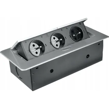 Elektrická zásuvka Stříbrná Elektrická Zásuvka na pracovní desku DPM