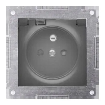 Elektrická zásuvka Simon 54 Zásuvka nástěnná hermetická IP44 černá DGZ1BUZ.01/49A