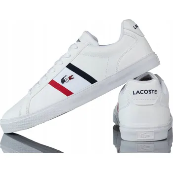 Pánské tenisky PÁNSKÉ BOTY LACOSTE LEROND PRO 123 1 CMA BÍLÁ/MODRÁ/ČERVENÁ VEL. 46,5
