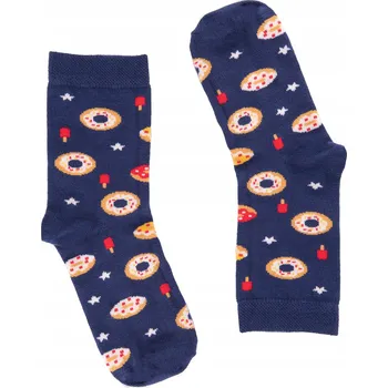 Veselé barevné ponožky s motivem DONUTŮ, dětské velikosti 26-30