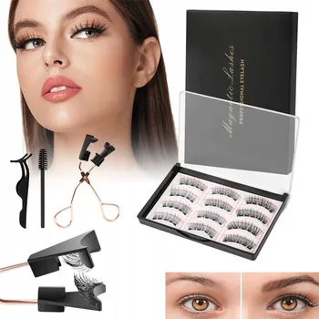 Umělé řasy 12 Ks MAGNETICKÉ ŘASY S PINZETOU PŘÍRODNÍ VZHLED 3D DÁREK + PINZETA