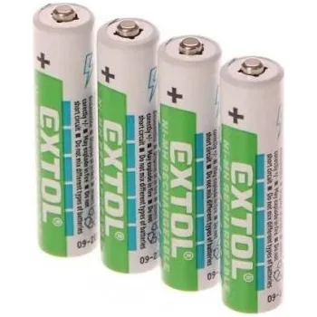 Elektronika Baterie nabíjecí 1,2V AAA (HR03), 1000mAh, NiMh, 4 kusy - EXTOL ENERGY EX42060