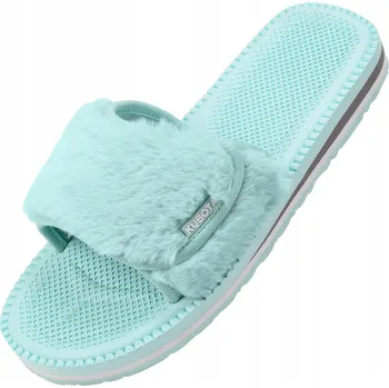 Dámské pantofle Dámské nazouváky Kubota na suchý Kožíšek z umělé kožešiny, mintová barva, velikost 37