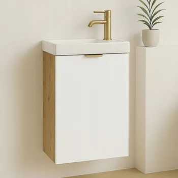 Koupelnový nábytek Koupelnová skříňka s umyvadlem 40 cm Bílá/Dub artisan Orio