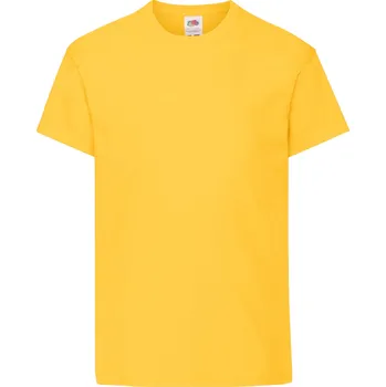Chlapecké tričko Dětské bavlna tričko Fruit of the Loom žluté, velikost 128