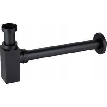 Sifon Umyvadlový sifon mosazný hranatý Černý