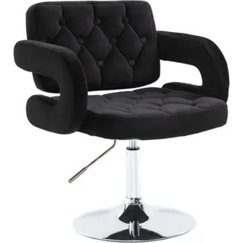 Barová židle LuxuryForm DESIGN Židle ADRIA VELUR na stříbrném talíři - černá