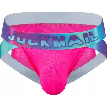 Slipy Pánské síťované slipy Jockmail neonové TANGA - XL