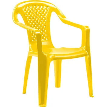 Nábytek Dětská zahradní židle, stohovatelná, žlutá, KAMLA