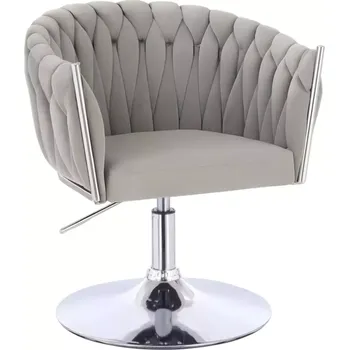 LuxuryForm DESIGN Kosmetická židle NORDEN VELUR na stříbrném talíři - světle šedá