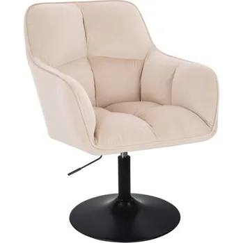 LuxuryForm DESIGN Kosmetické křeslo AMALFI VELUR na černém talíři - krémové