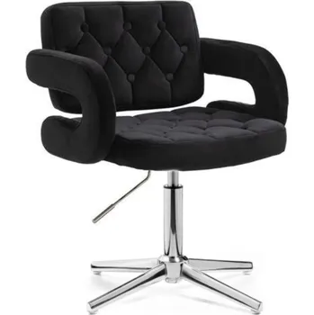 LuxuryForm DESIGN Kosmetická židle ADRIA VELUR na stříbrném kříži - černá