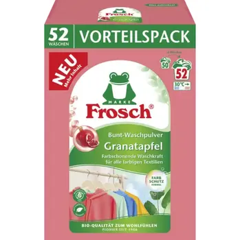 Prací prostředek Frosch Prací prášek na barevné prádlo Granátové jablko 52 dávek 3,432 kg