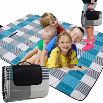 Pikniková deka PODLOŽKA PIKNIKOVÁ DEKA VELKÁ S IZOLACÍ MATERIÁLEM 200X200 SKLÁDACÍ ODOLNÁ XXL