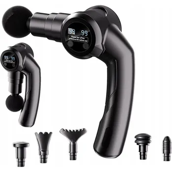 Masážní přístroj ELEKTRICKÝ MASÁŽNÍ PISTOLE 126W MASÁŽNÍ PŘÍSTROJ NA SVALY ZAD A TĚLA + 6 NÁSTAVCŮ