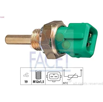 Čidlo automobilu Snímač, teplota chladiva FACET 7.3147