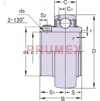 CN MUC 205 nerezové upínací ložisko