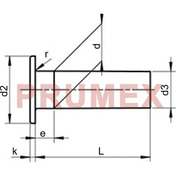 Nýt Nýt s plochou hlavou DIN 7338A 4x10 hliníkový