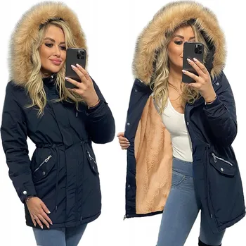 Dámské spodní prádlo Klasická zimní parka dámská zateplená na medvídku s kožešinou 5XL