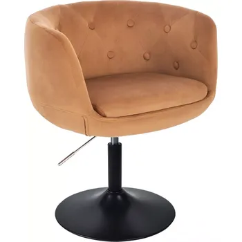 LuxuryForm DESIGN Kosmetické křeslo MONTANA VELUR na černém talíři - hnědé