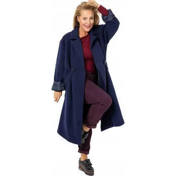 Agrafka dámský kabát modrý oversize bez kapuce univerzální velikost