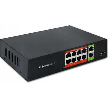 Switch PoE Switch 8x RJ45 120W Fast Ethernet 10/100 + 2x Uplink Qoltec
