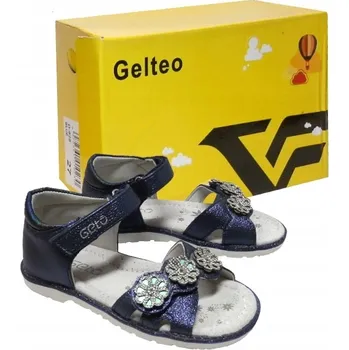 Dívčí sandály DĚTSKÉ BOTY SANDÁLY PRO DÍVKY OZDOBNÉ MODRÉ S GLITRY vel. 28