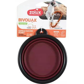 Miska pro psa ZOLUX Skládací miska pro psa BIVOUAK 450 ml červená