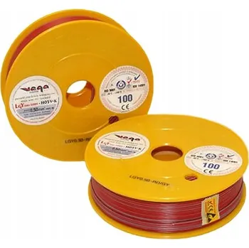 elektrický kabel Kabel LGY/H05V-K 0,50 mm2 100 m Červeno-Šedý (Červeno-Šedá)