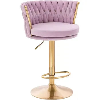 LuxuryForm DESIGN Barová židle LYON VELUR na zlatém talíři - levandule