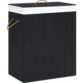 Koš na prádlo Bambusový koš na prádlo černý 52 x 32 x 62,5 cm, objem 100 l