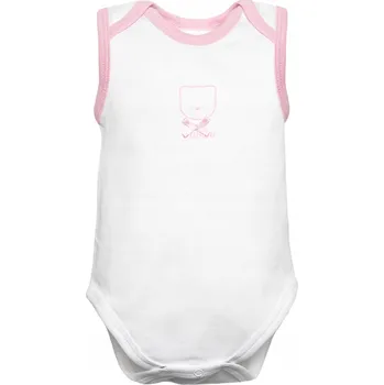 Kojenecký body Body s širokými ramínky pro holčičku, bílé, Olimpias, vel. 80