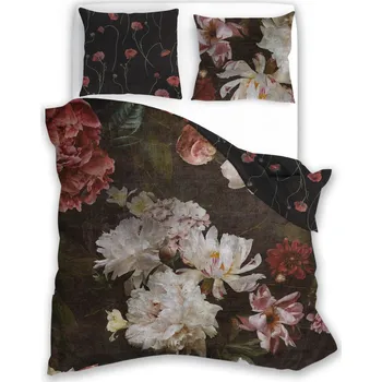 Povlečení Bavlněné saténové povlečení NOBILE 006 160x200 cm + 2x 70x80 cm tmavě hnědé