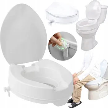 WC sedátko TOALETNÍ NÁSTAVEC SE SEDÁTKEM ZVYŠUJÍCÍ VÝŠKU O 10 CM, NOSNOST AŽ 136 KG