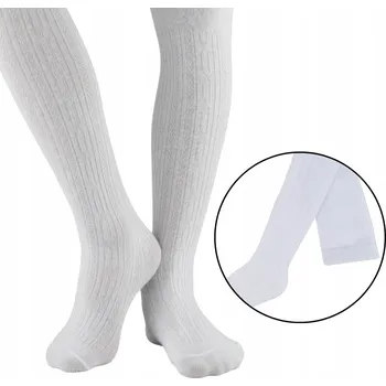 NOVITI Punčocháče Bavlna s žakárovým vzorem, bílé, velikost 92/98