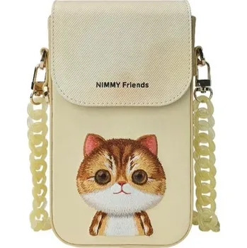 Pouzdro na mobilní telefon NIMMY taška na telefon BIG EYED PET 2.0 Cat khaki