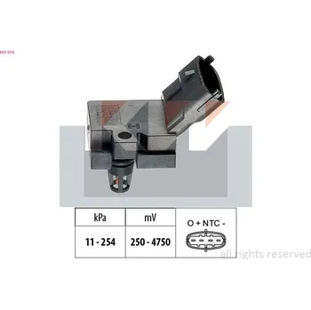 Čidlo automobilu Senzor, tlak výfukového plynu KW 493 078