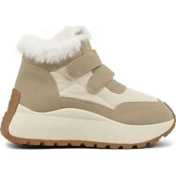 Dámská zimní obuv Kotníkové Boty Sněhule Zateplené na suchý zip Béžové Teplé zimní tenisky Boty 36