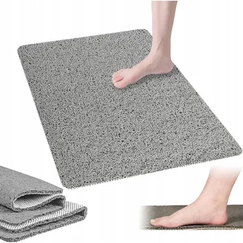 PROSTISKLUZOVÁ PODLOŽKA DO VANY NEBO DO SPRCHY, ŠEDÁ PVC, 80*100 CM