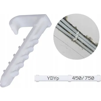 kabelová chránička PAWBOL Kabelová úchytka pro rychlou montáž s hákem, bílá, 100 ks