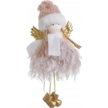Závěs Andělka 17cm plyšová, růžová