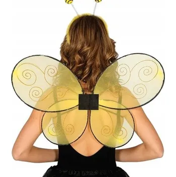 Karnevalový kostým Žlutá třpytivá křídla včelky, kostým včela