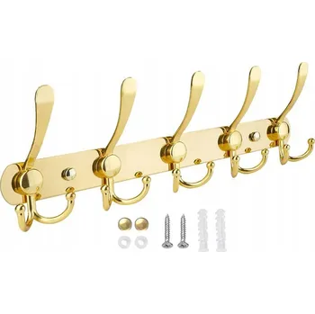 Věšák HÁČEK NA OBLEČENÍ VĚŠÁK NA OBLEČENÍ NÁSTĚNNÝ NÁBYTKOVÝ VĚŠÁK zlatý