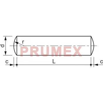 Šroub Kolík válcový DIN 7A m6 8x10 nerez A4