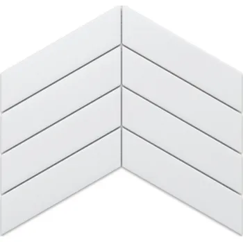 Obklad Keramická mozaika Big Chevron White matná rybí kost