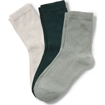 Pánské ponožky 653867 - Tchibo - Ponožky ze žebrované pleteniny 3 páry - pro ženy - vel. 39-42 - barva: zelená