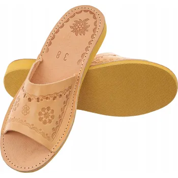 Dámské pantofle Pantofle dámské kožené, horský styl, velikost 38