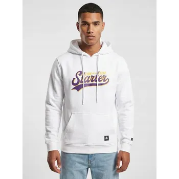 Pánská mikina MIKINA S KAPUCÍ PÁNSKÁ BAVLNĚNÁ Bílá ST192 Starter Black Label M