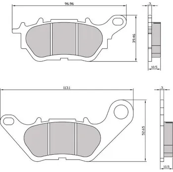 Brzdový systém Brzdové destičky RMS 225103650 zadní homologated organic