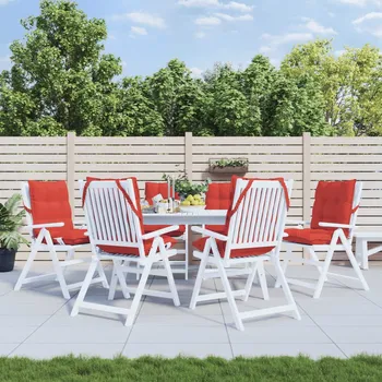 vidaXL Podušky na židli s nízkým opěradlem 6 ks červené oxford